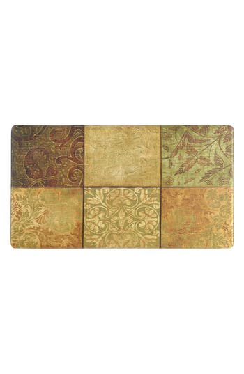 J&v Textiles J And V Textiles Anti Fatigue Kitchen Mat In Green Mosaic Tiles