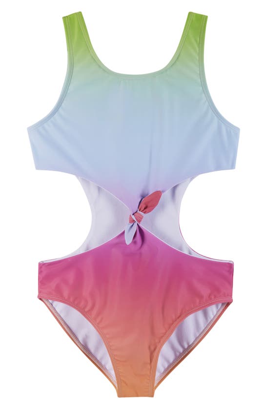 Andy & Evan Kids' Little Girl's & Girl's Cut-out Ombré One-piece Swimsuit In Orange Tie Dye