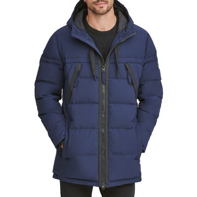 Marc New York Holden Water Resistant Down & Feather Fill Quilted Coat, Blue