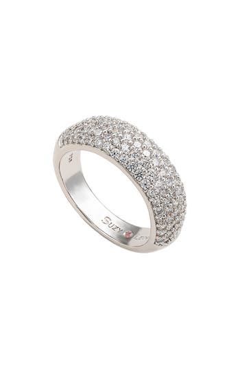 Suzy Levian Cubic Zirconia Pavé Band Ring In White