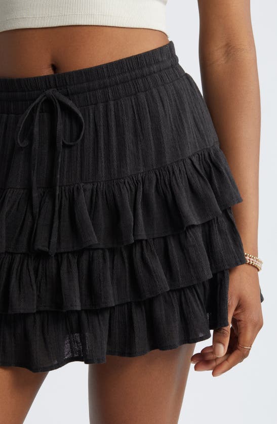 Shop Bp. Tiered Miniskirt In Black Night