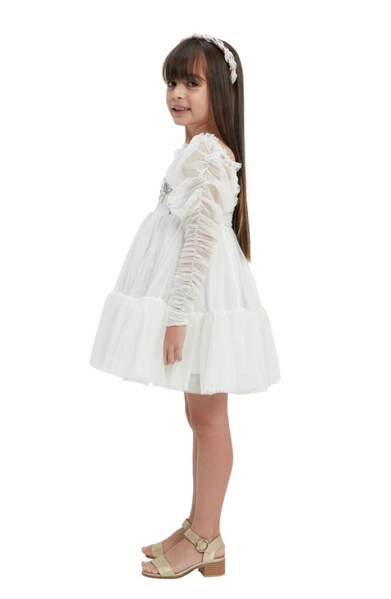 Shop Bardot Junior Kids' Embry Long Sleeve Tulle Party Dress In Orchid White