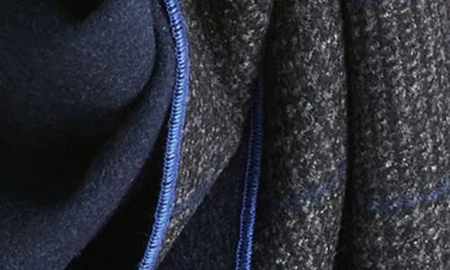 Clifton Wilson Glen Plaid Double Face Wool Scarf In Charcoal