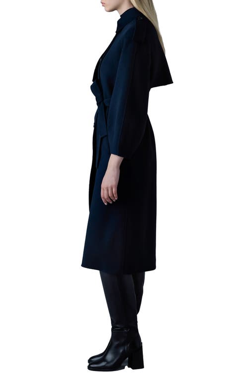 Shop Mackage Ceyla Double Face Wool Coat In Navy