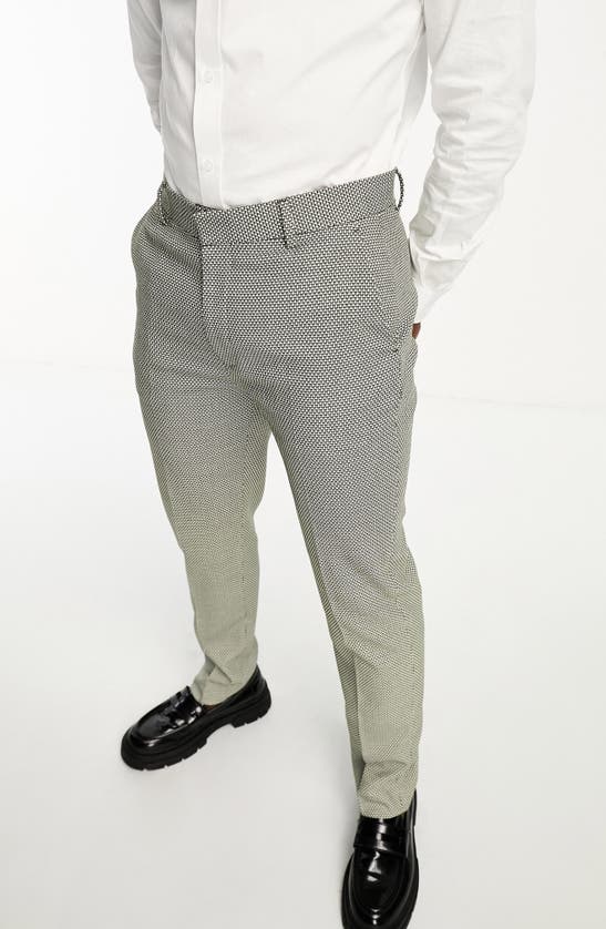 ASOS DESIGN TEXTURED SKINNY FIT SUIT TROUSERS