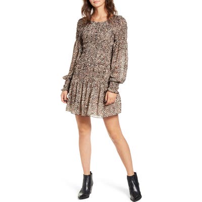 Minkpink Up To You Long Sleeve Smocked Mindress, Black