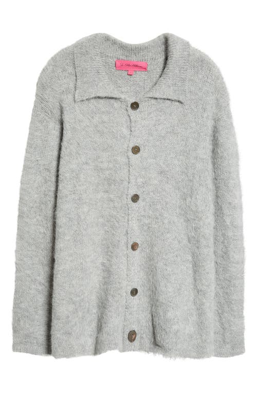 The Elder Statesman Thistle Alpaca Blend Cardigan In 50 Light Grey