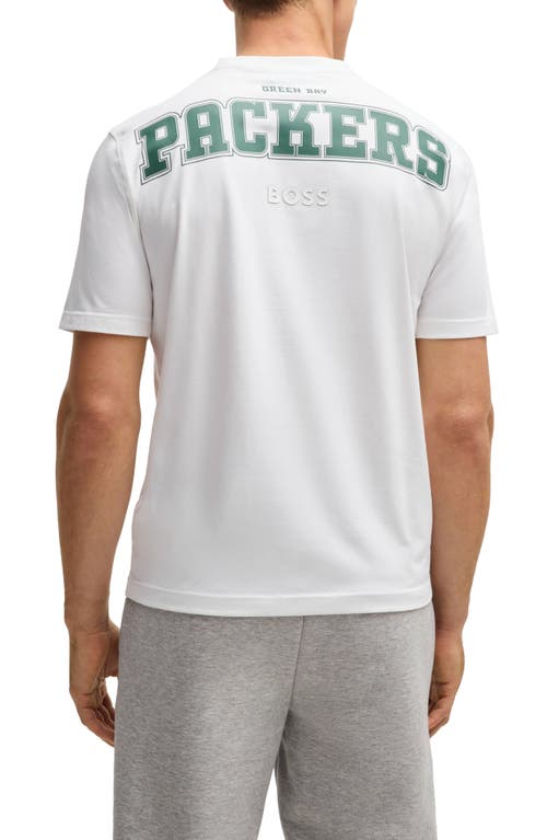 Shop Hugo Boss Boss X Nfl Stretch Cotton Graphic T-shirt In Green Bay Packers - White