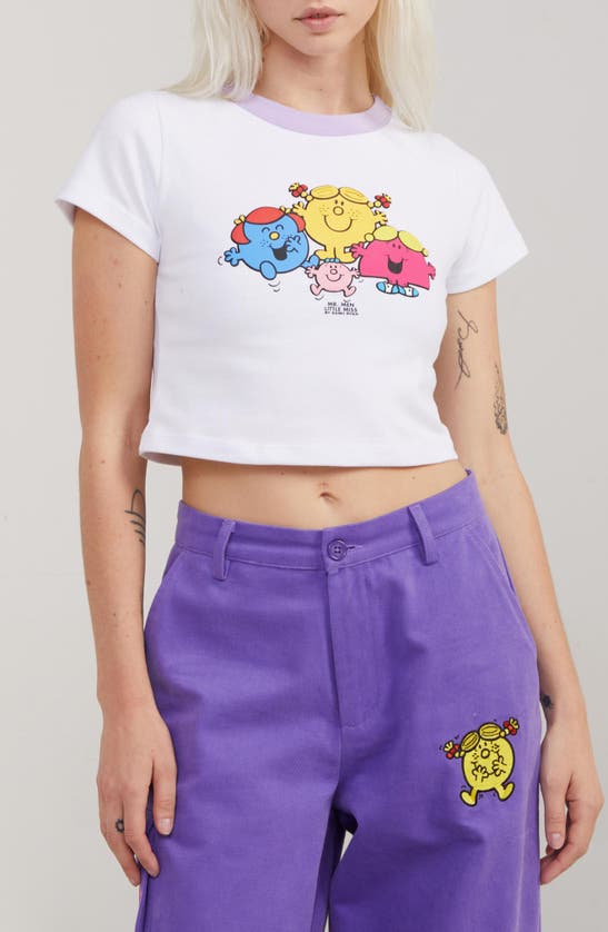 Shop Samii Ryan Mr. Men Happy Gals Graphic Baby Tee In White