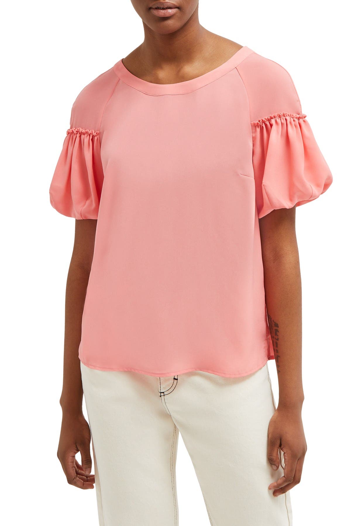 short ruffle sleeve blouse