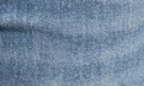 Apny Feather Embroidered Release Hem Mid Rise Flare Jeans In Medium Indigo