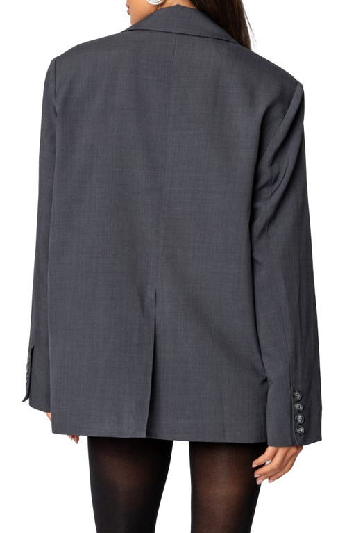 Edikted Kourtney Oversize Blazer In Dark-gray
