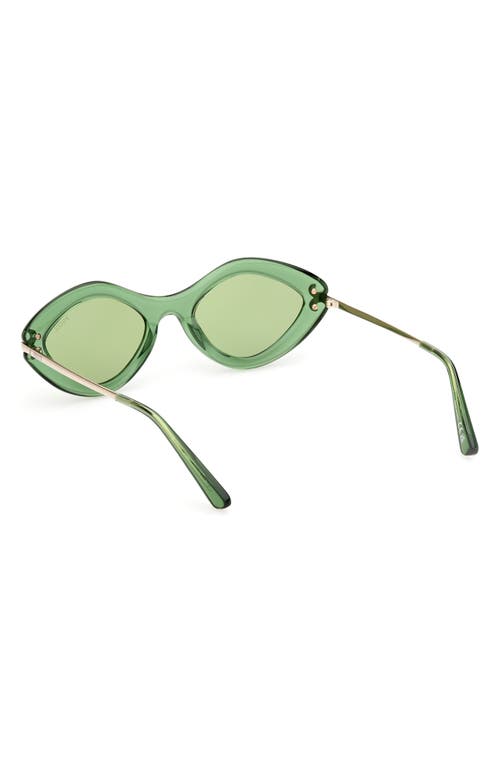 Shop Emilio Pucci Geometric 54mm Sunglasses In Shiny Light Green/green