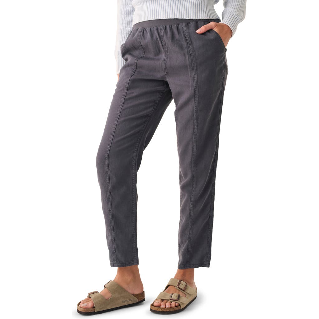 Faherty Arlie Pull-on Tapered Leg Pants In Faded Black