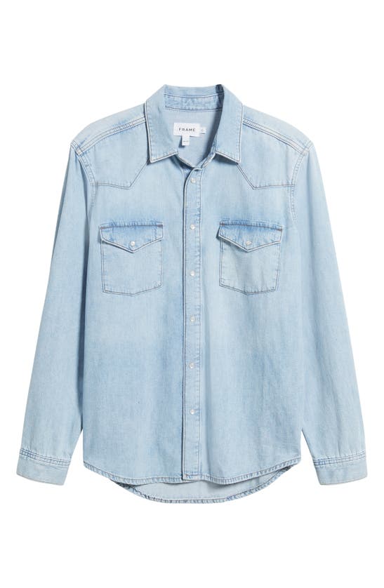 Shop Frame Western Denim Snap-up Shirt In Salvador