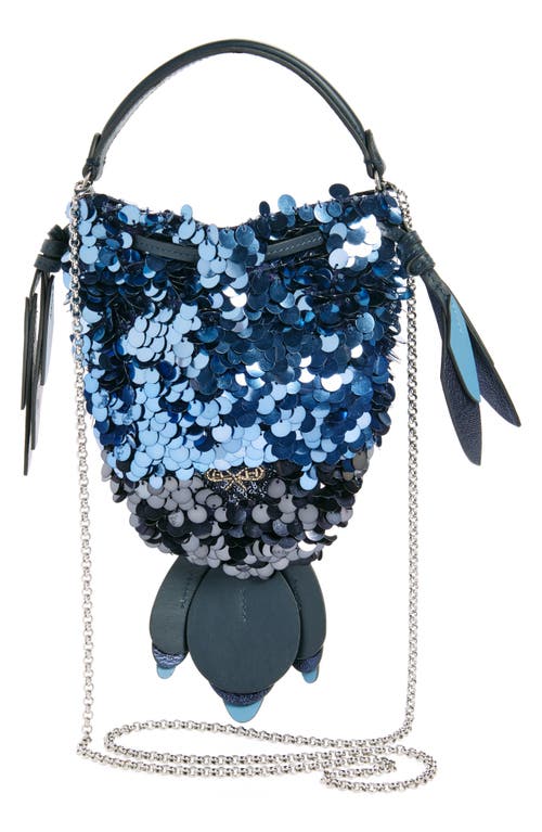 Shop Anya Hindmarch Goldfish Sequin Crossbody Bag In Marine