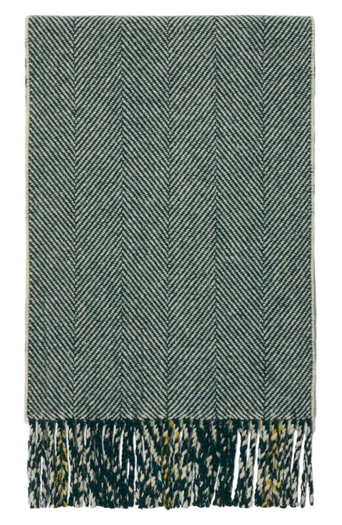 BURBERRY BURBERRY CHECK & HERRINGBONE REVERSIBLE CASHMERE & WOOL FRINGE SCARF 