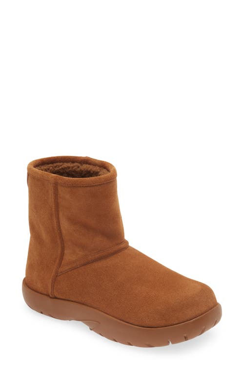 Snap Genuine Shearling Ankle Boot in 7665 Caramel