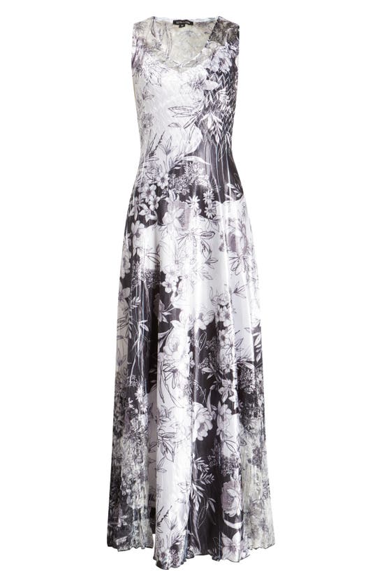 Shop Komarov Floral Lace-up Charmeuse Maxi Dress In Darling Daisy