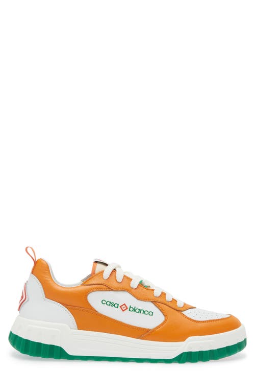 Shop Casablanca Tennis Court Sneaker In Orange/white