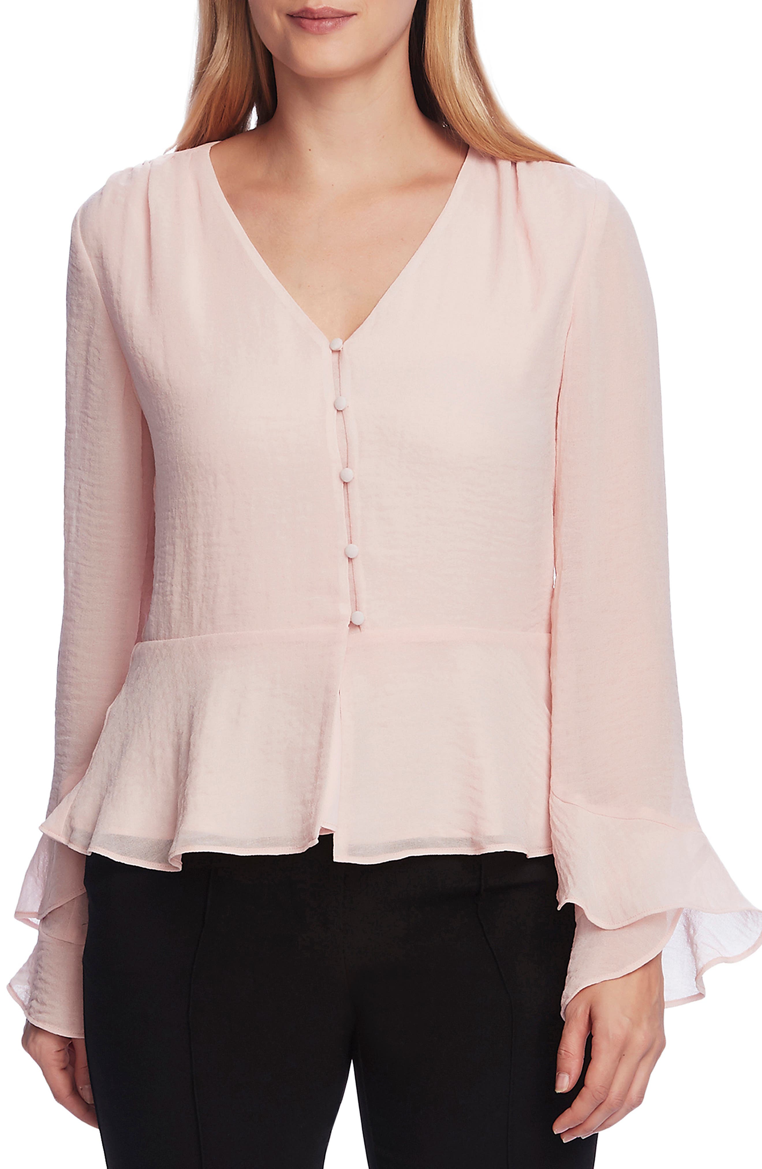 vince camuto flutter cuff blouse