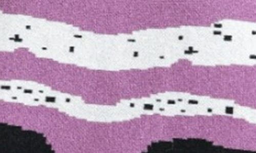Apny Tiger Pattern Dolman Sleeve Sweater With Faux Leather Trim In Magenta Multi