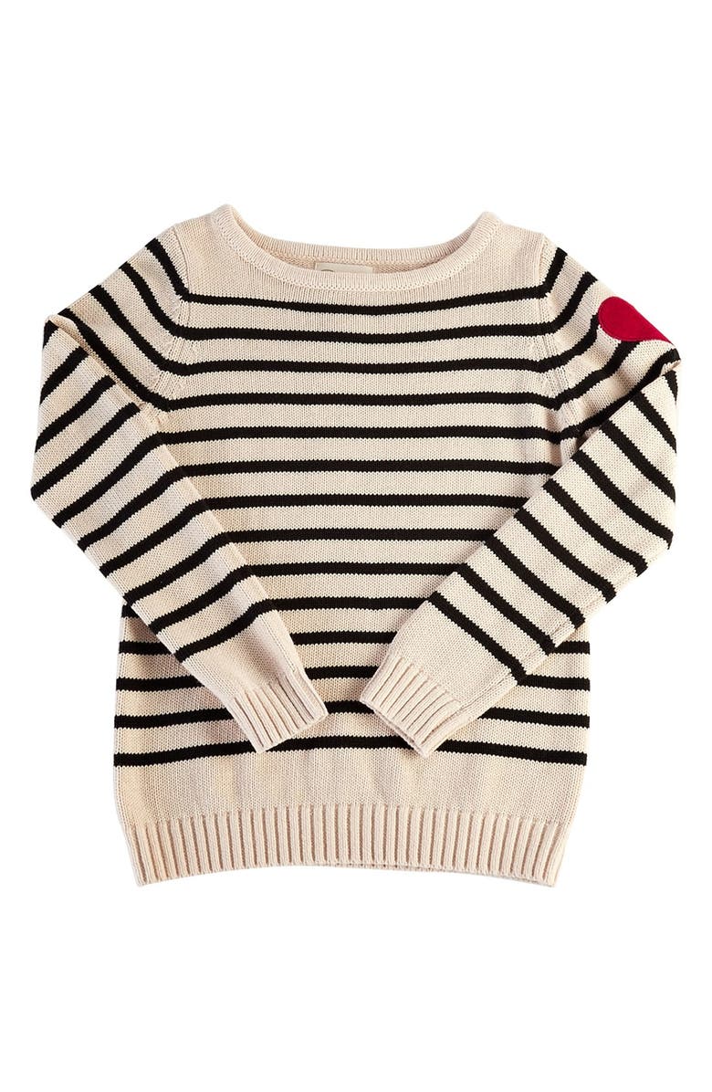 Peek 'Heart' Stripe Sweater (Toddler Girls, Little Girls & Big Girls ...