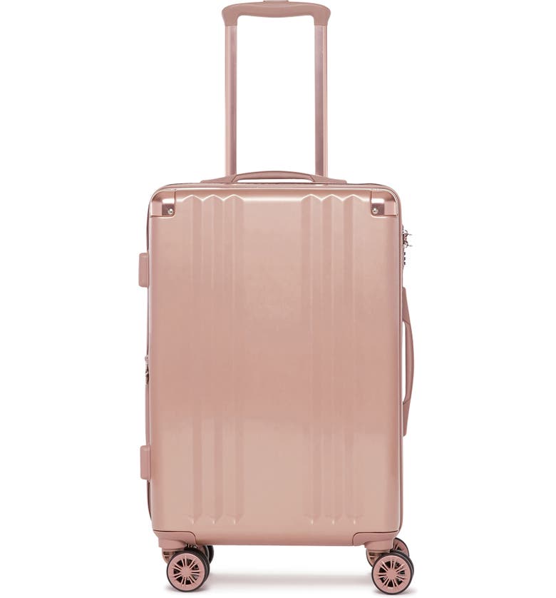 CALPAK Ambeur 22-Inch Rolling Spinner Carry-On, Main, color, ROSE GOLD