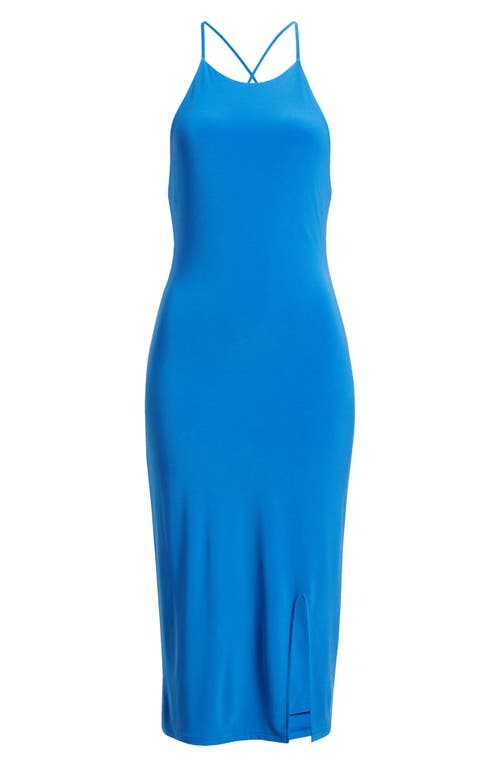 Shop Chelsea28 Crossback Halter Dress In Blue Marmara