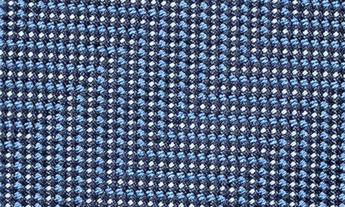 Shop Eton Herringbone Microdot Silk Tie In Dark Blue