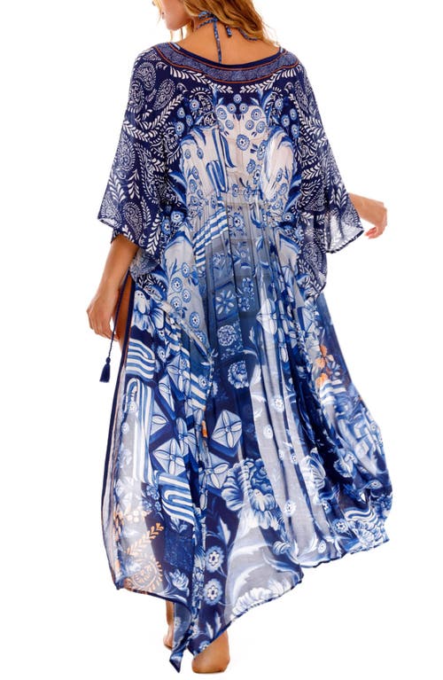 Agua Bendita Sam Azure Cover-up Tunic In Blue Multi