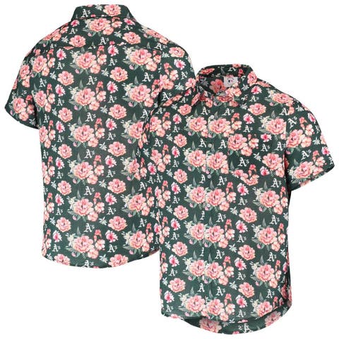 San Francisco Giants FOCO Floral Linen Button-Up Shirt - Orange