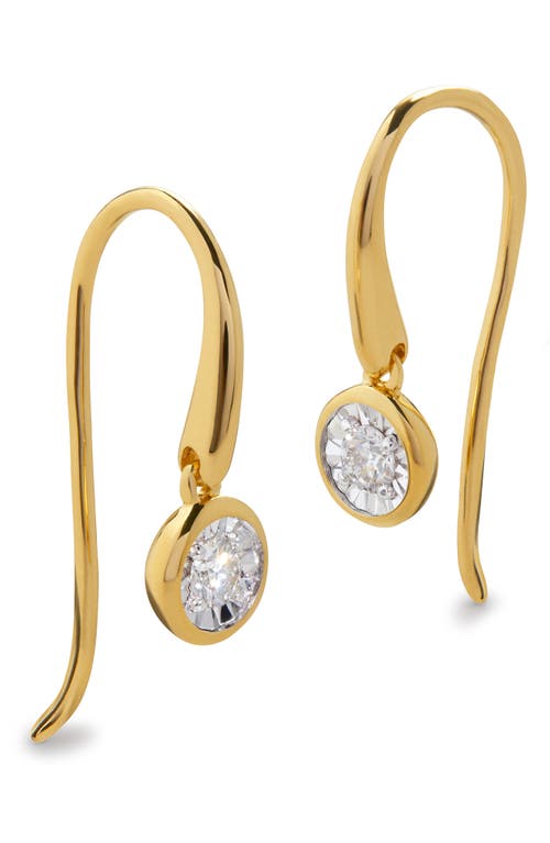 Monica Vinader Lab Grown Diamond Solitaire Drop Earrings in 18K Gold Vermeil 