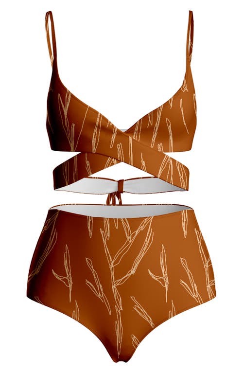 DIARRABLU Idya Rust Scribble Two-Piece Swimsuit