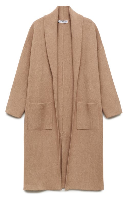 Shop Mango Oversize Long Cardigan In Medium Brown