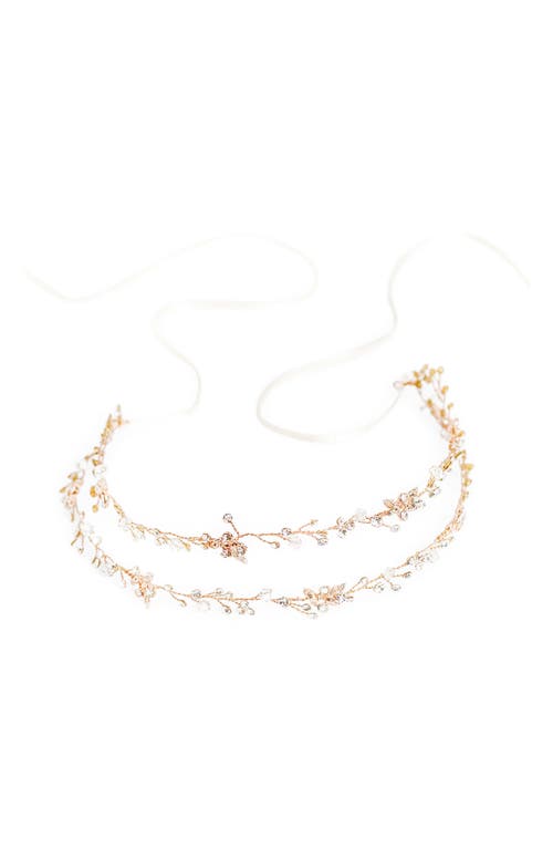Brides & Hairpins Gia Double Banded Halo Headpiece in Rose Gold at Nordstrom