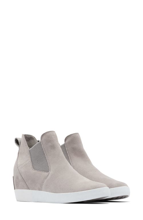 Size 10.5 SOREL Out N About Slip-On Wedge Shoe II in Chrome Grey/White at Nordstrom