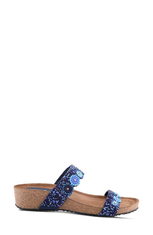 Shop Azura By Spring Step Bahama Embellished Slide Sandal In Navy Multi