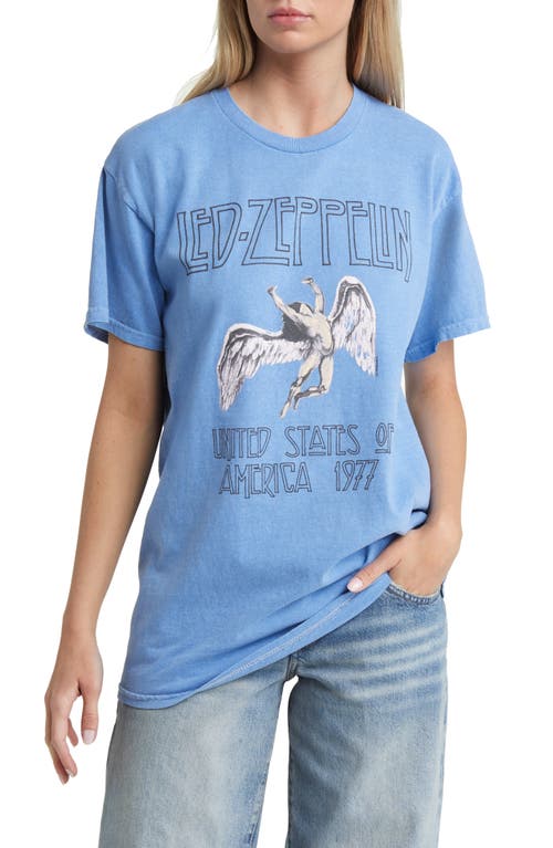 Vinyl Icons Led Zeppelin 1977 Tour Graphic T-Shirt in Blue