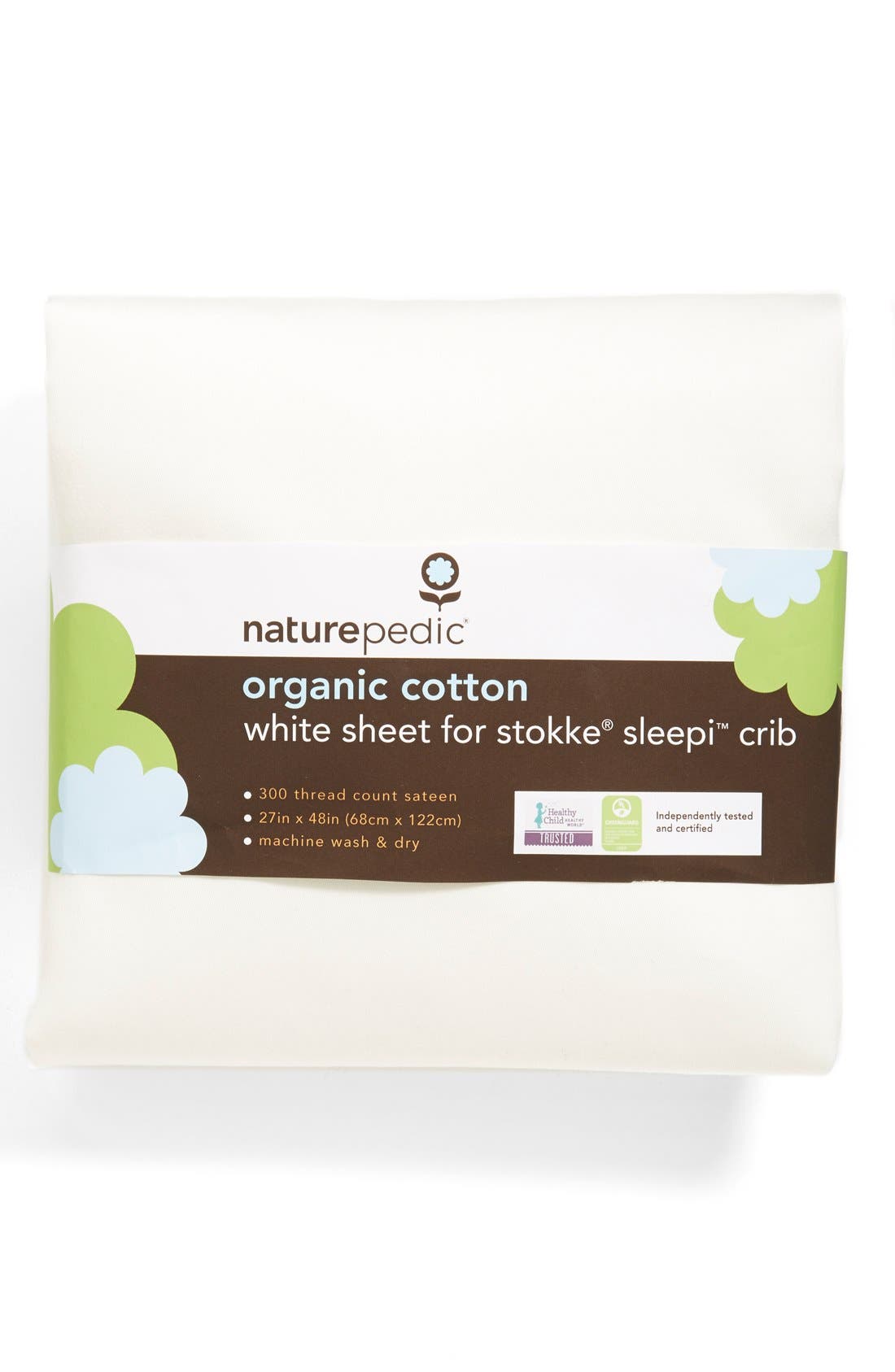 Naturepedic 300 Thread Count Organic Cotton Oval Crib Sheet for Stokke