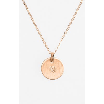 Nashelle 14K-Rose Gold Fill Initial Mini Disc Necklace