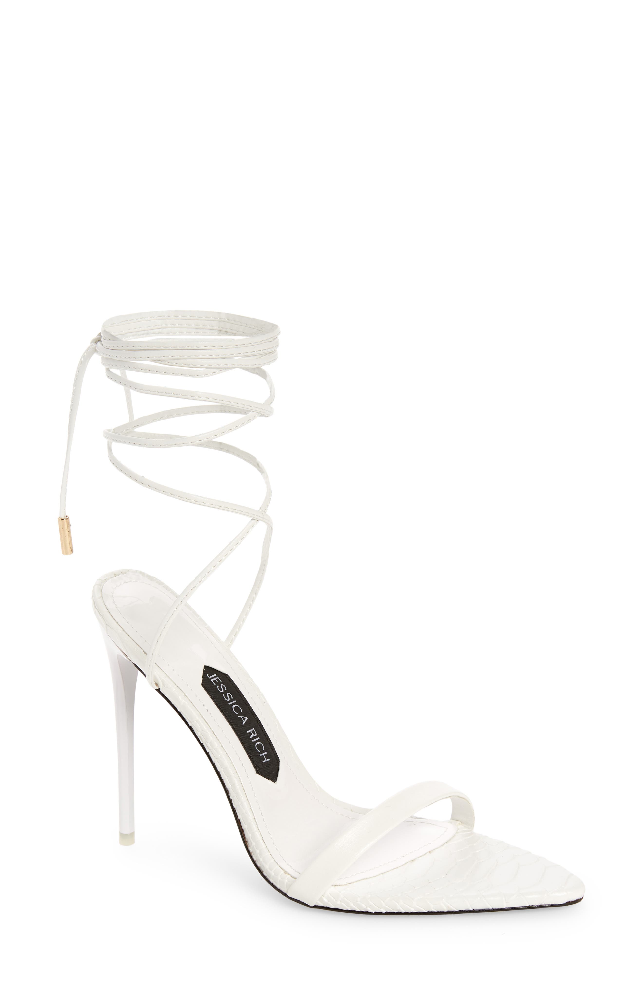 JESSICA RICH Ankle Strap Sandal in White