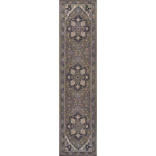 Jonathan Y Cirali Ornate Large Medallion Machine-washable Area Rug In Green/navy/cream