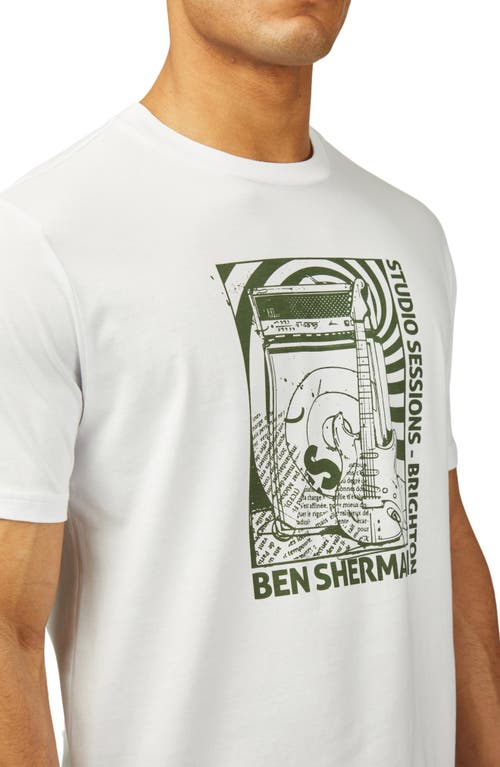 Ben Sherman Rehersal Room Organic Cotton Graphic T-shirt In White