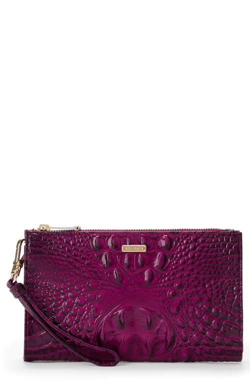 Shop Brahmin Daisy Croc Embossed Leather Wristlet In Sugar Plum