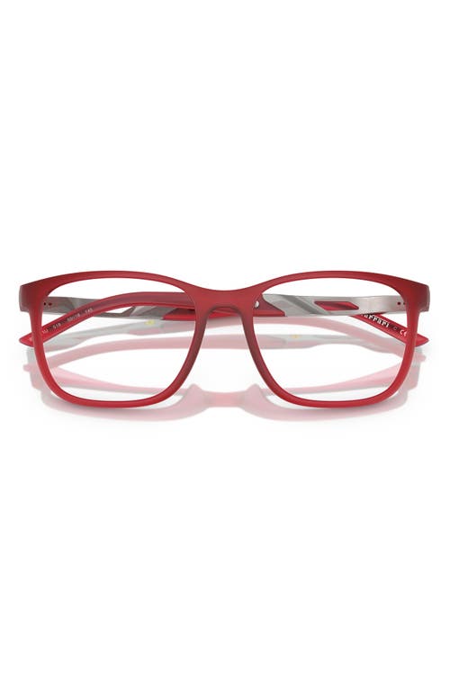 Scuderia Ferrari 55mm Pillow Optical Glasses In Matte Red