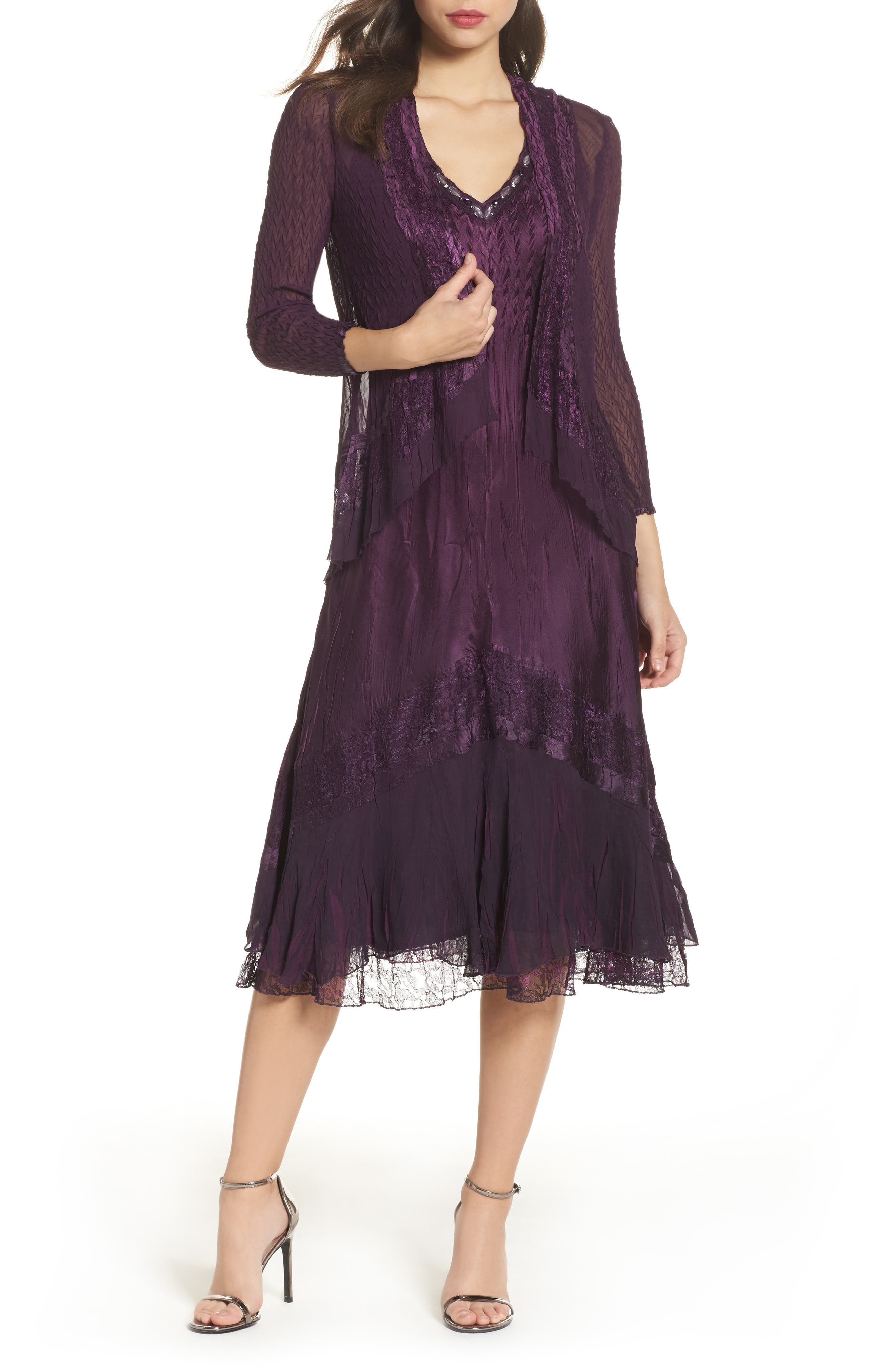 Komarov Mixed Media ALine Dress & Jacket (Petite) Nordstrom