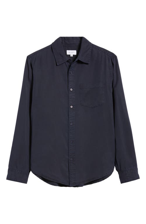 Ag Aiden Solid Lyocell Button-up Shirt In Deep Navy