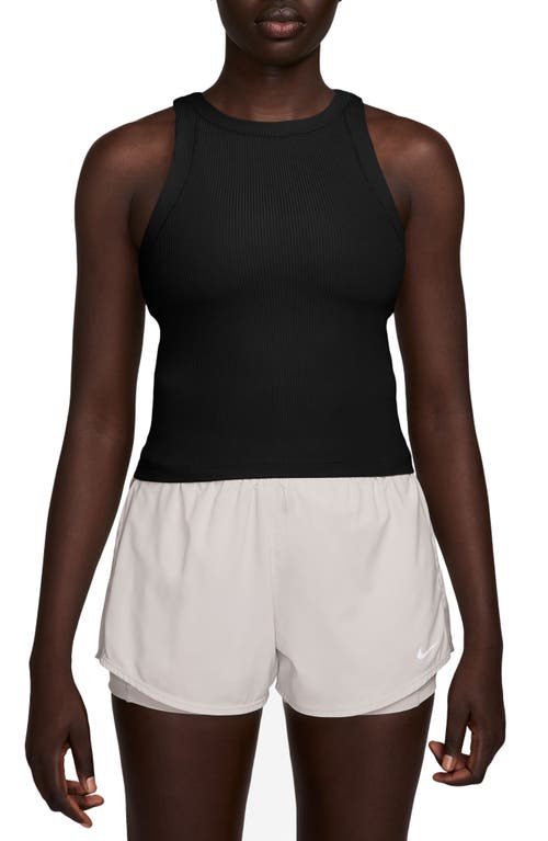 Nike Zenvy Dri-fit Rib Tank In Black/ Pcg6c