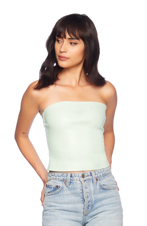 Shop Susana Monaco Faux Leather Tube Top In Mint Chip